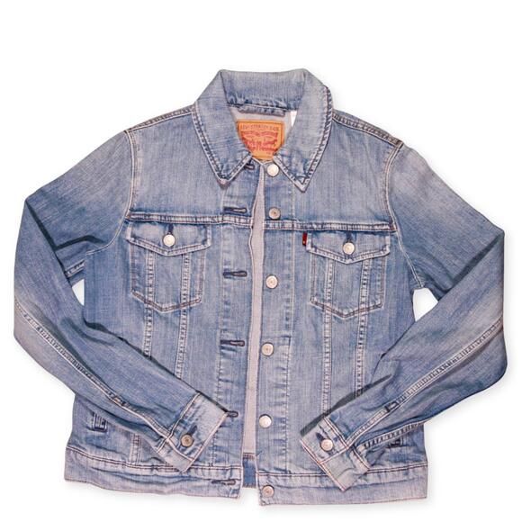 Levi Strauss Trucker Denim Jacket Size Large Light Wash - Picture 1 of 10